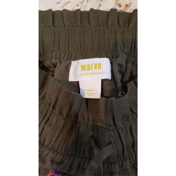 Anthropologie Maeve Embroidered Mini Skirt size X Small w/ Pockets Retro style - Picture 4 of 4